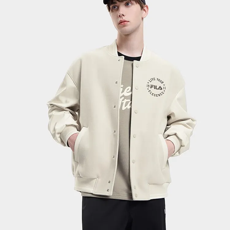FILA Baseball Jerseys Unisex Wheat Straw Beige-5