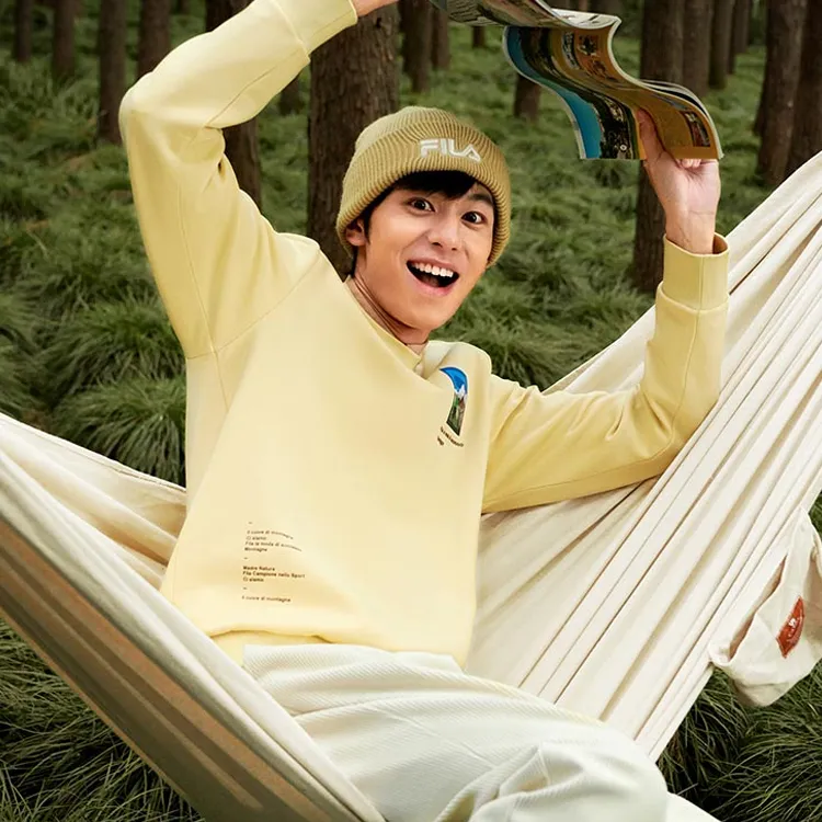 FILA Sweatshirts Men Stone Earth Yellow-2