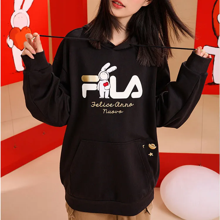 FILA CNY X Buer Rabbit Sweatshirt Unisex Jet Black-2
