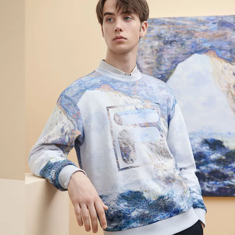 FILA X THE MET Co branded Series Sweatshirt Men's All Over Print-4