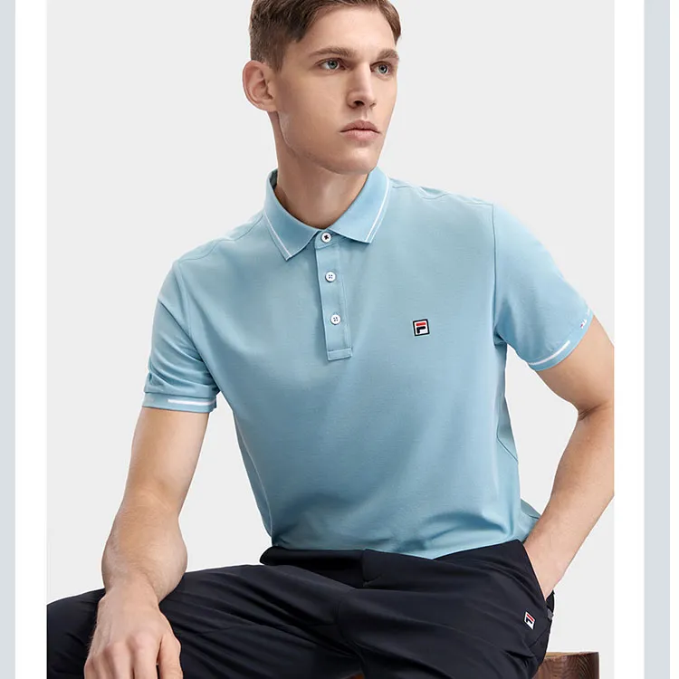 FILA Polo Shirt Men's Forget Me Not Blue-5