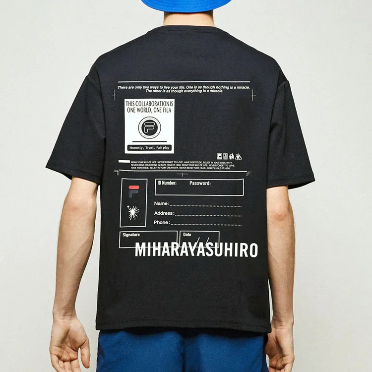 FILA MIHARA YASUHIRO Collaboration Collection T Shirt Men's Jet Black-3