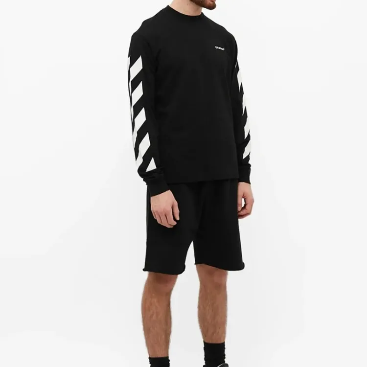 OFF WHITE Diagonal Helvetica Long Sleeve T Shirt-4