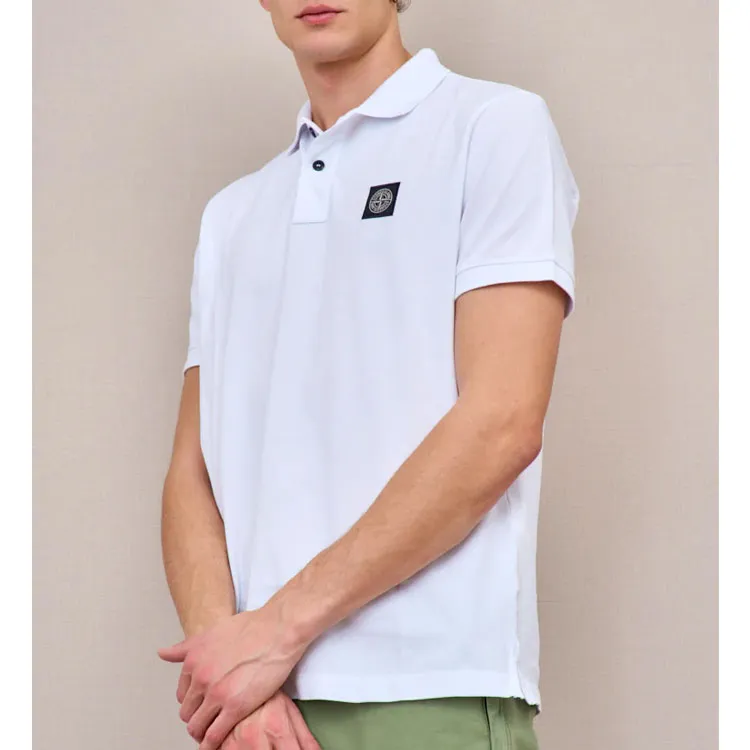 STONE ISLAND Compass Patch Short Sleeved Polo Shirt-5