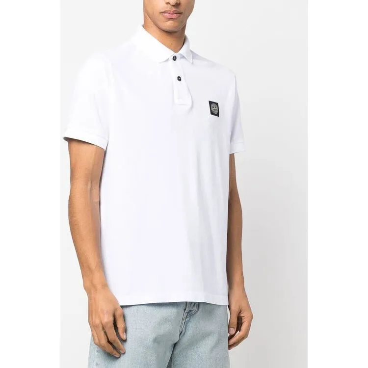 STONE ISLAND Compass Patch Short Sleeved Polo Shirt-4