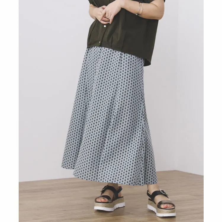 Beams Casual Long Skirts Women's Gray Black-5