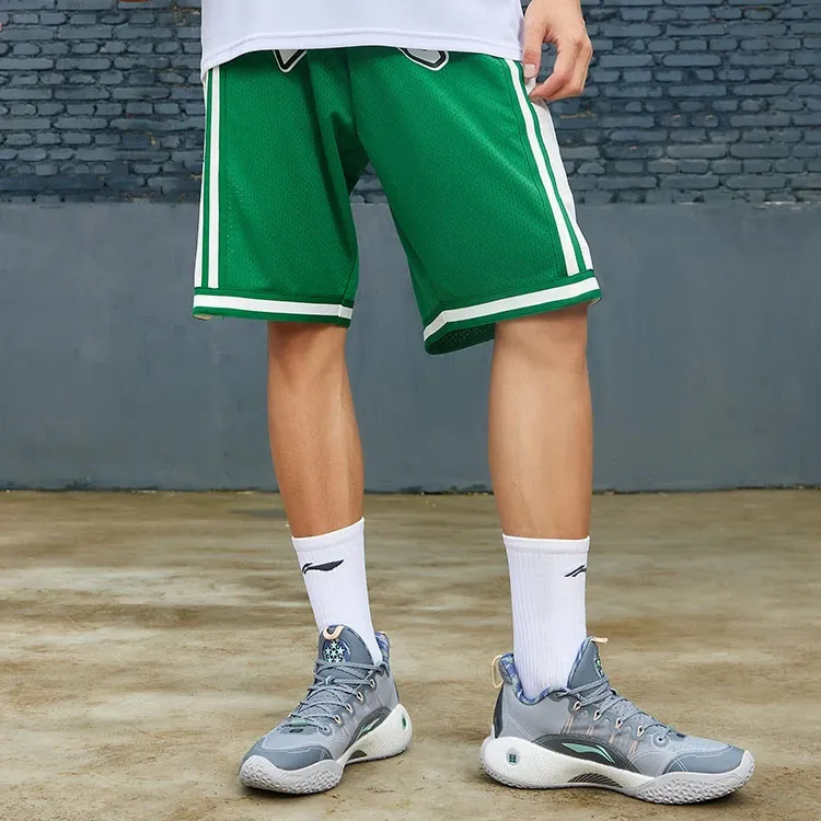 LiNing Sports Basketball Collection Basketball Shorts Men's Turquoise Scallion Green-4