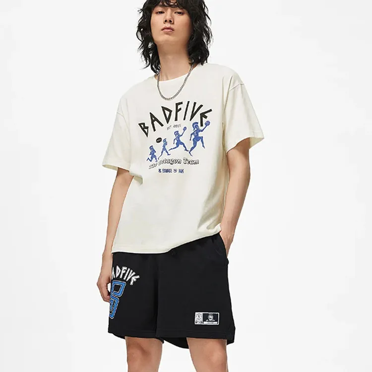 LiNing Badfive Drop Shoulder Sleeve T Shirt Men's Ivory-2