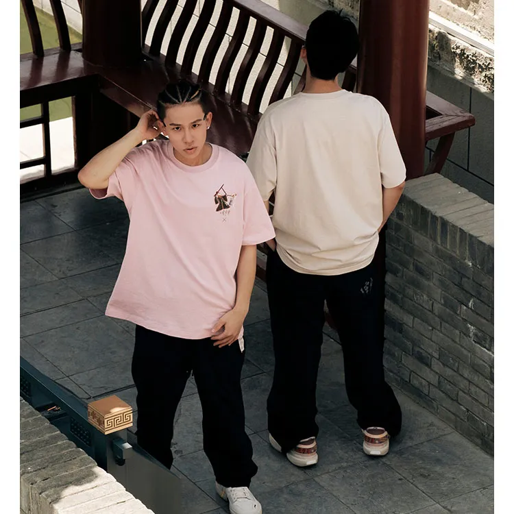 LiNing Badfive Drop Shoulder Sleeve T-Shirt Unisex Blossom Pink-3
