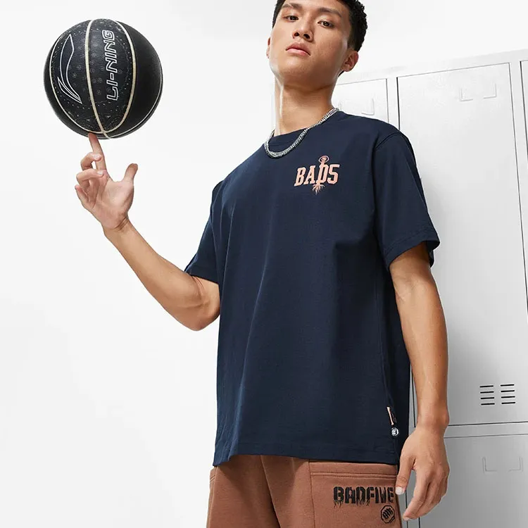 LiNing Badfive T Shirt Unisex Dark Marine Blue-4