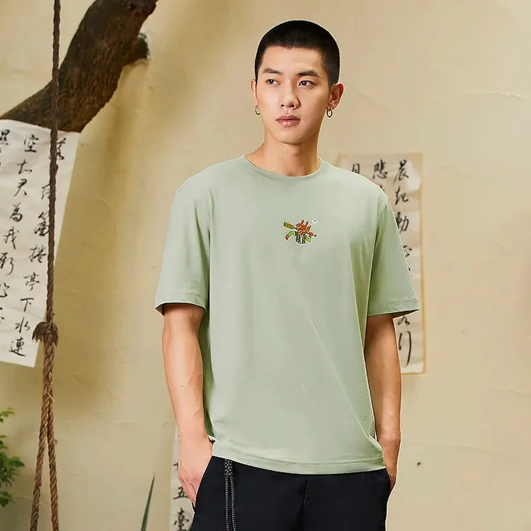 LiNing Sports Life Collection T Shirt Men's Desert Green-2