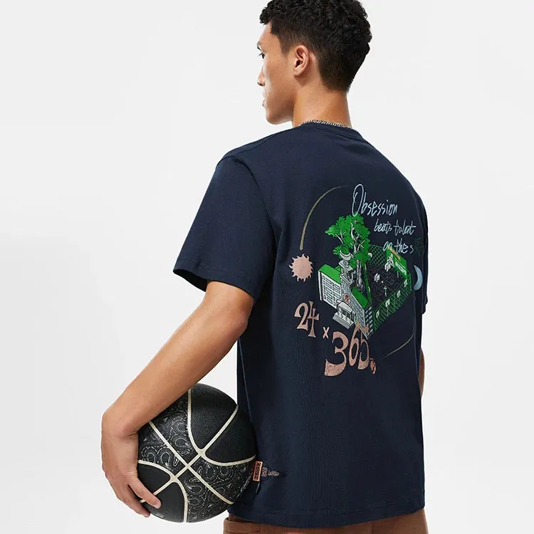 LiNing Badfive T Shirt Unisex Dark Marine Blue-3
