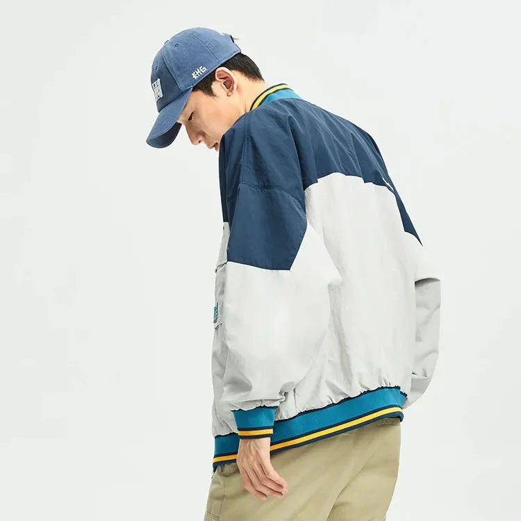 LiNing Sports Trend Series Jacket Fall Unisex Deep Water Duck Blue Antarctic Gray Multicolor-5