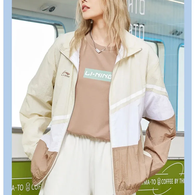 LiNing Sports Fashion Collection Jacket Unisex Bone White-3