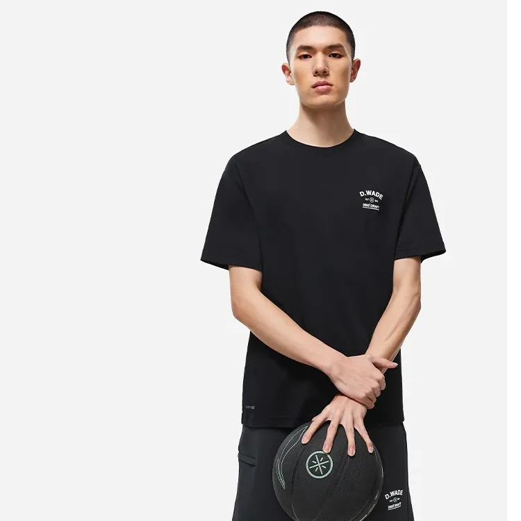LiNing Drop Shoulder Sleeve T Shirt Men's Black-2