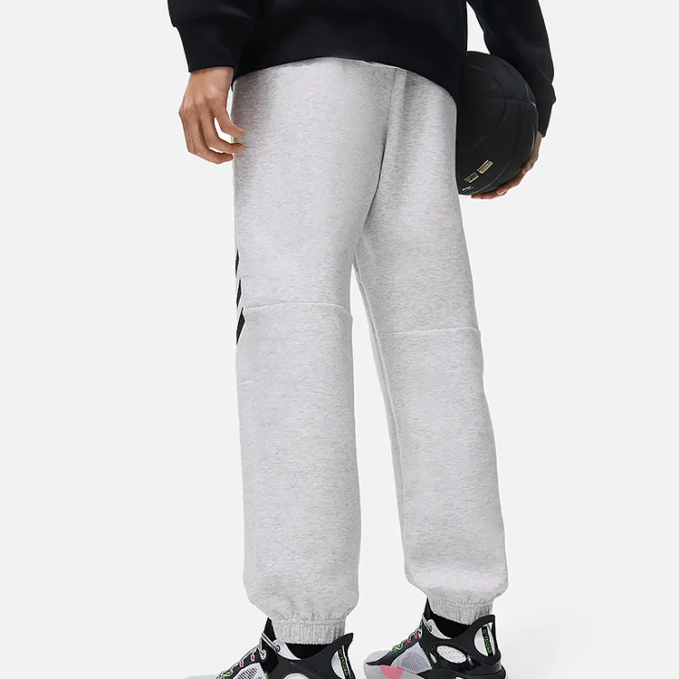LiNing Knitted Sports Pants Men's Heather Gray River Stone Gray-3