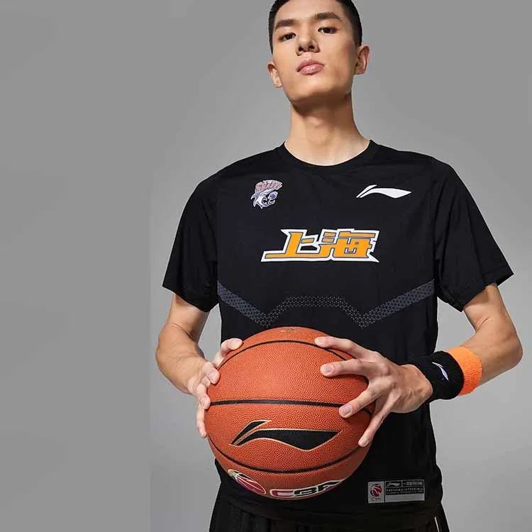 LiNing CBA Collection Professional Basketball Collection T Shirt Men's Black-4