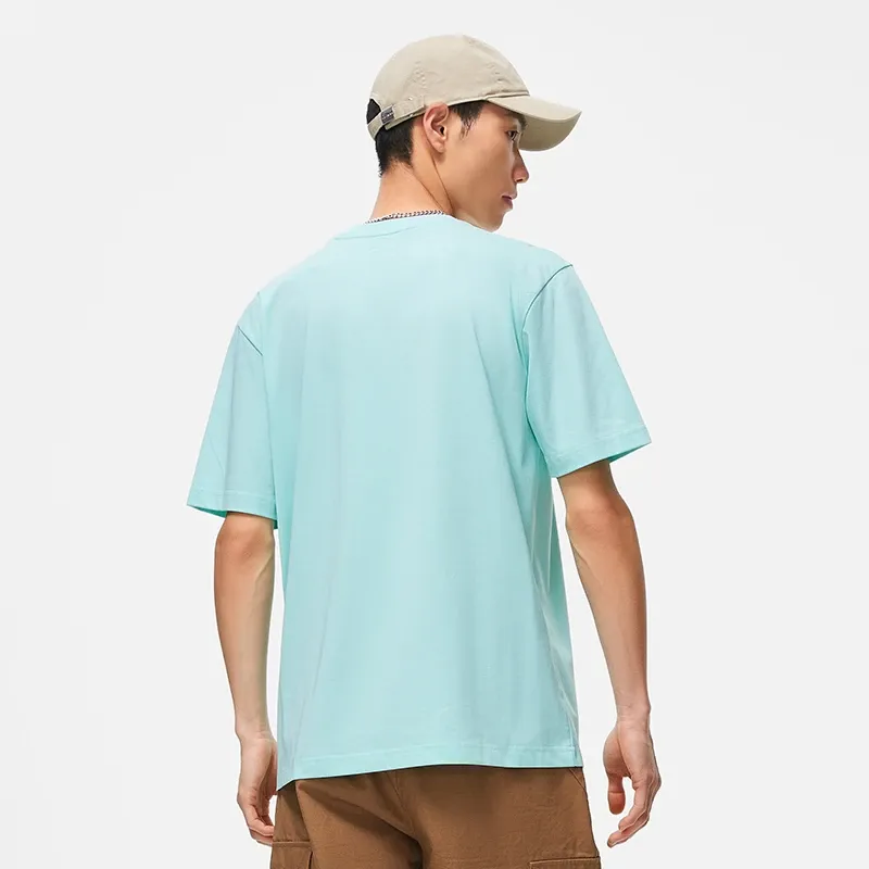 LiNing Drop Shoulder Sleeve T Shirt Unisex Blue-4