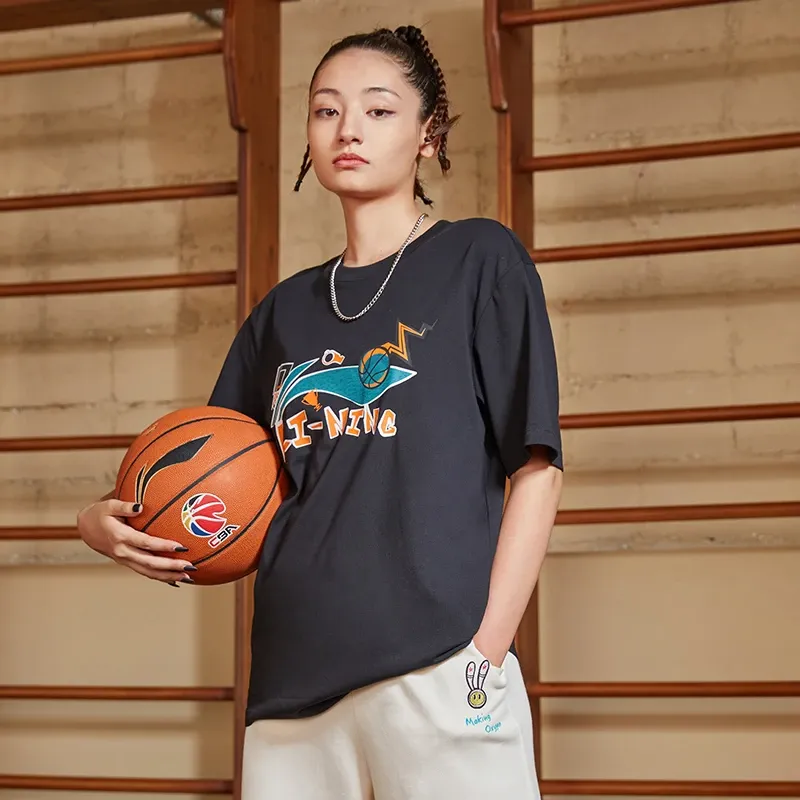 LiNing Basketball Collection T Shirt Men's Black-4