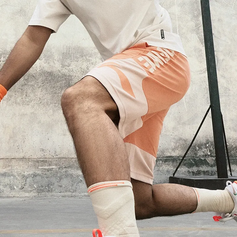 LiNing Sports Shorts Men's Sunset Orange Moonlight Gray-2