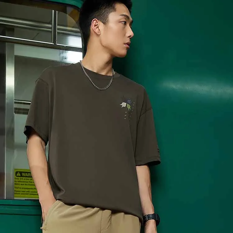 LiNing Sports Lifestyle Collection Sports Trendy Collection T Shirt Unisex Dark Olive Green-3