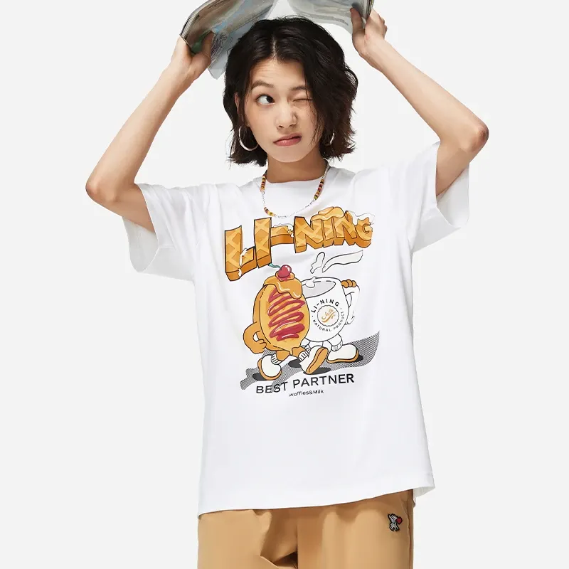 LiNing Sports Fashion Collection T Shirt Unisex Standard White-2