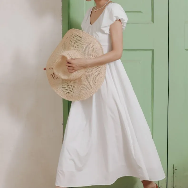 Migu Short Sleeved Dresses Women's White-3