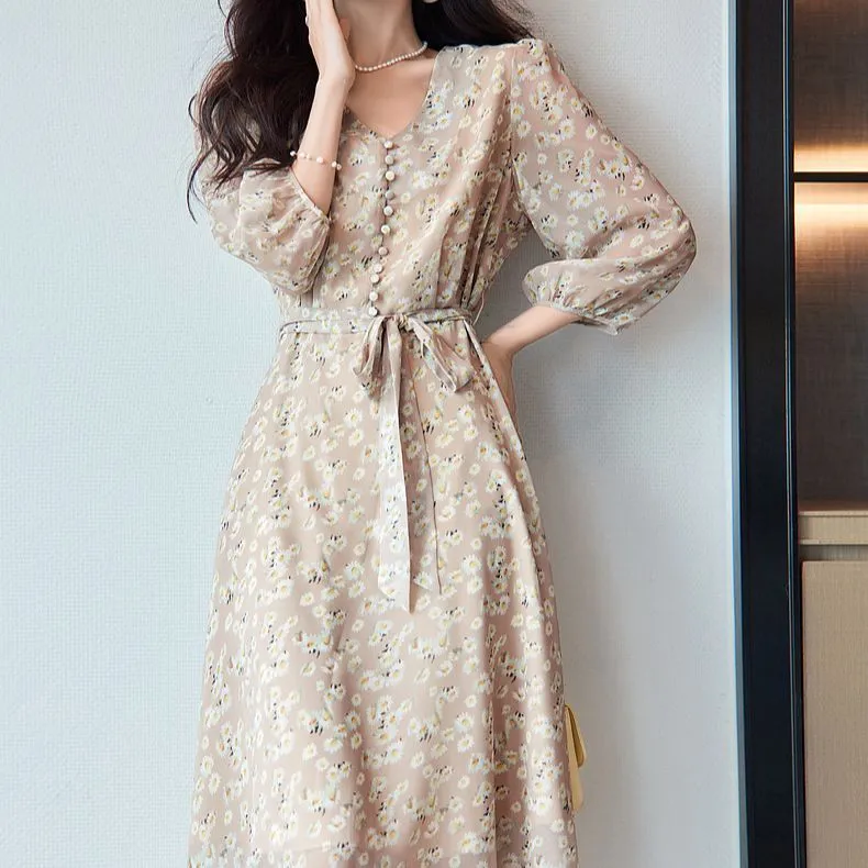 Dme Long Sleeved Dresses Women's Apricot-2