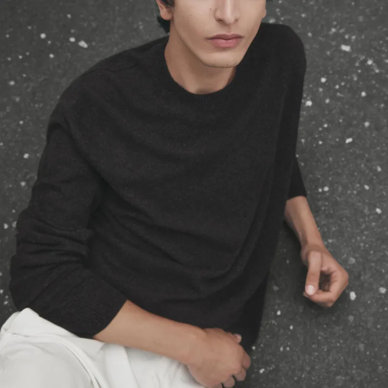 Massimo Dutti Cashmere Sweaters Men Dark Gray-2
