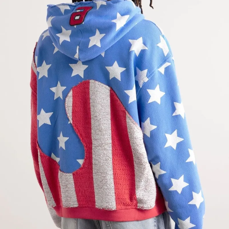 ERL Flag print Cotton Hoodie-8