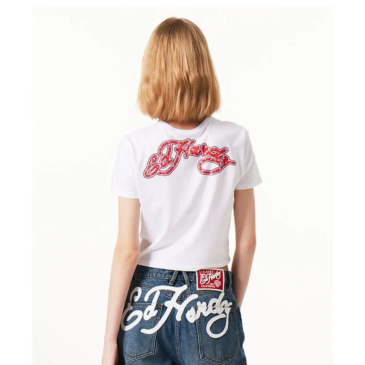 Ed Hardy Regular T Shirt Women's White-2