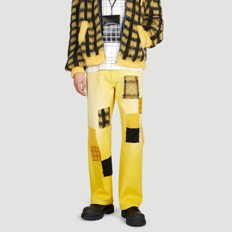 MARNI Mohair Patchwork Pants-2