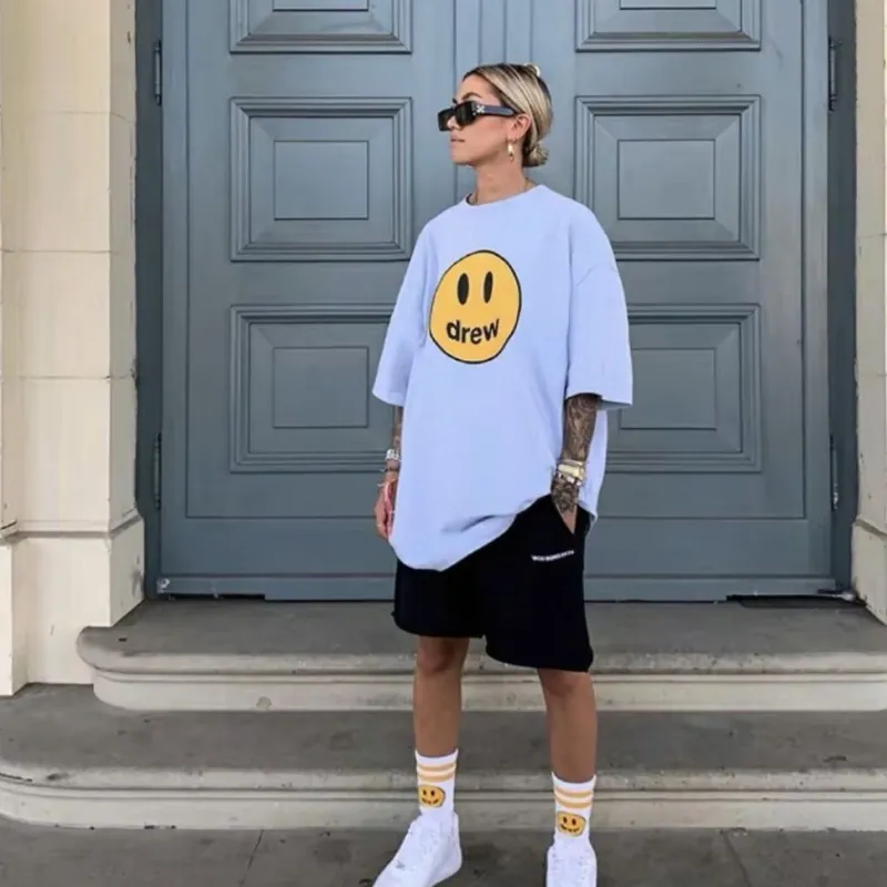 Drew House Smiley Collection T Shirt Unisex Light Blue-3