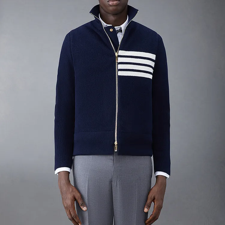 THOM BROWNE Padded Press Stud Ribbed Jacket-2