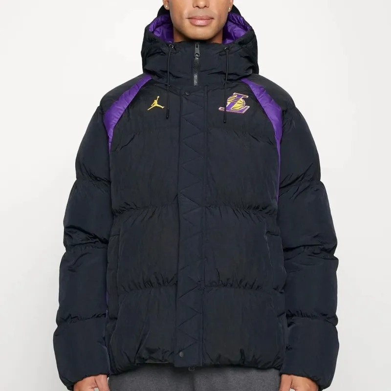 Jordan Puffer Jacket Lakers Team Men's Black-3