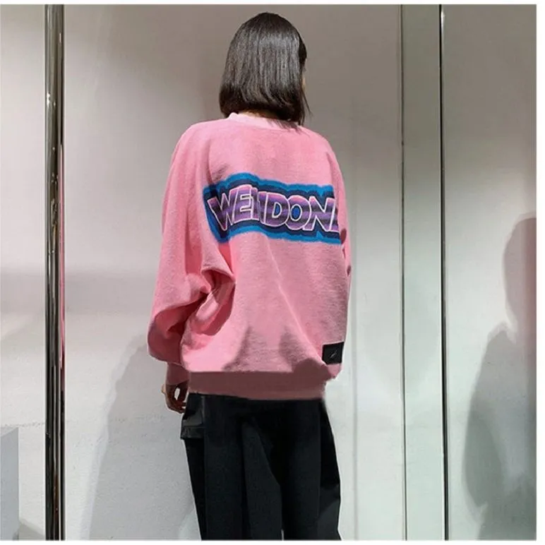 WE11DONE Sweatshirts Unisex Neon Pink-4