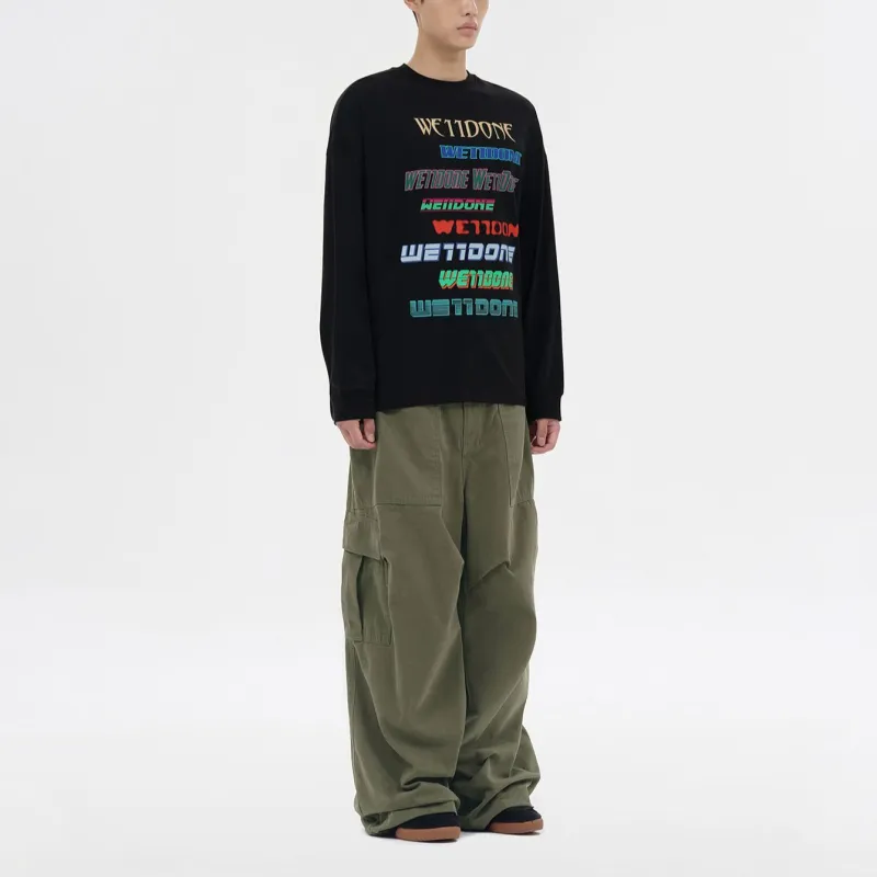 WE11DONE Logo Contrast Letter Crew Neck Sweatshirt-2