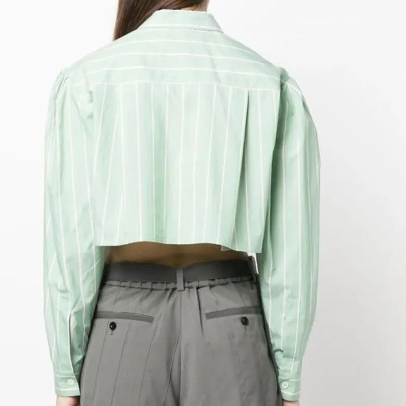 MARNI Cropped Box Long Sleeve Button Down 'Millet'-2
