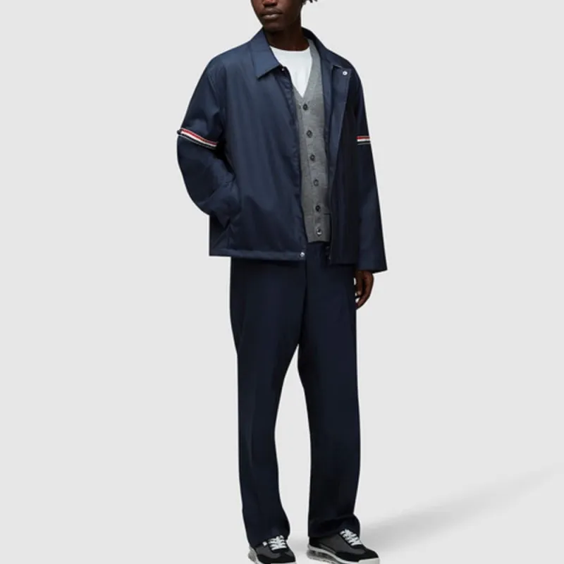 THOM BROWNE Signature Stripe Detailed Long Sleeved Shirt Jacket-6