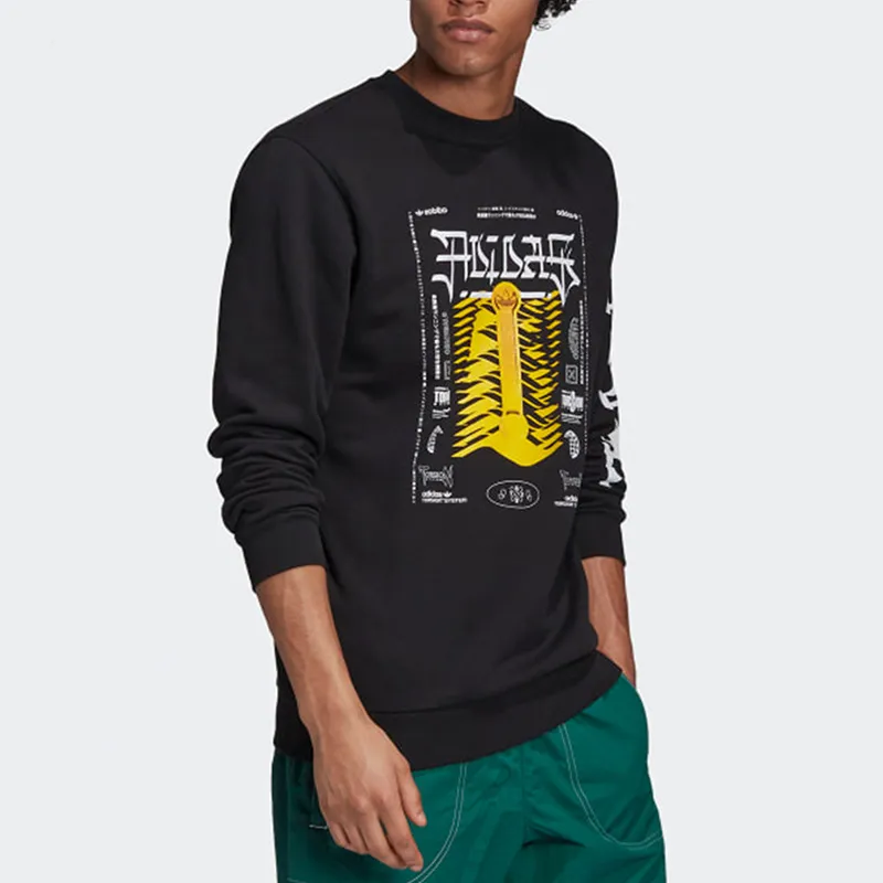Adidas Originals TORSION TREFOIL CREW Sweatshirts Men Black-4