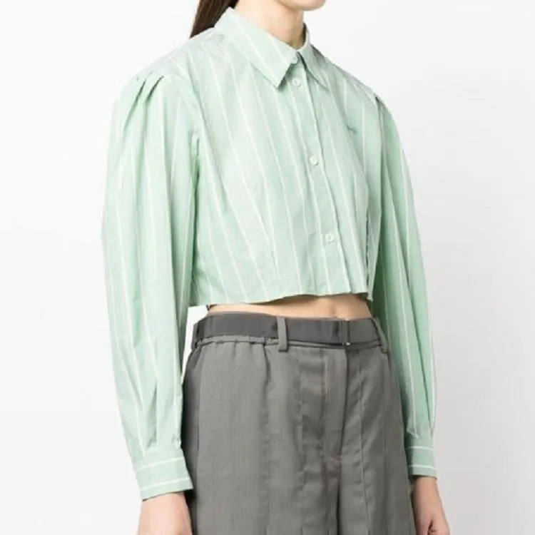 MARNI Cropped Box Long Sleeve Button Down 'Millet'-4
