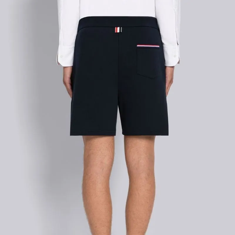 THOM BROWNE Logo-patch Cotton Shorts-2