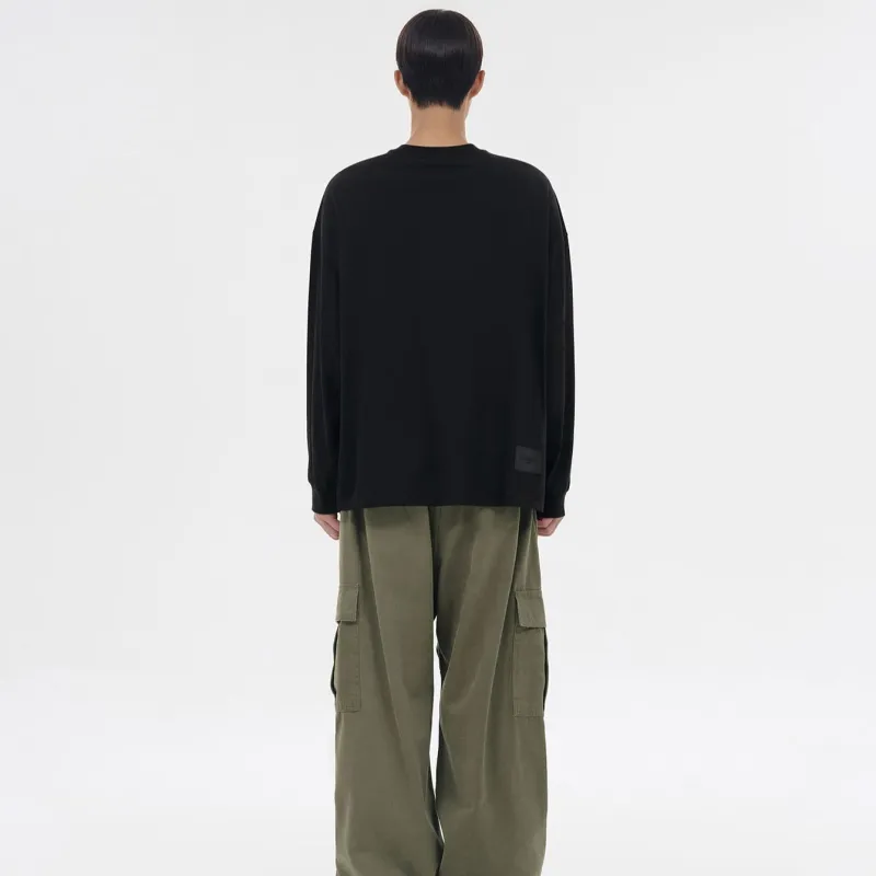 WE11DONE Logo Contrast Letter Crew Neck Sweatshirt-3