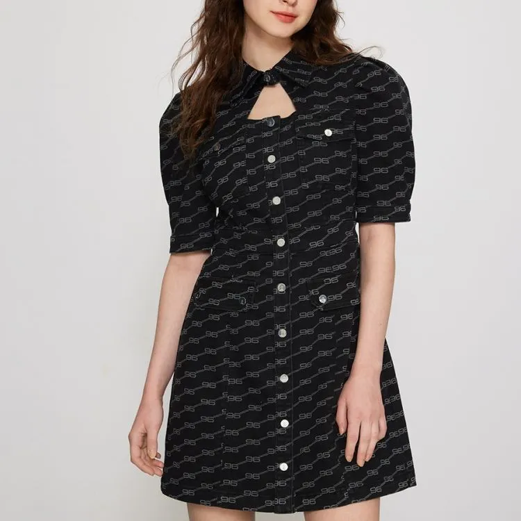 ONLY Short Sleeved Dresses Women's Dark Denim Gray DARK GREY DENIM-2