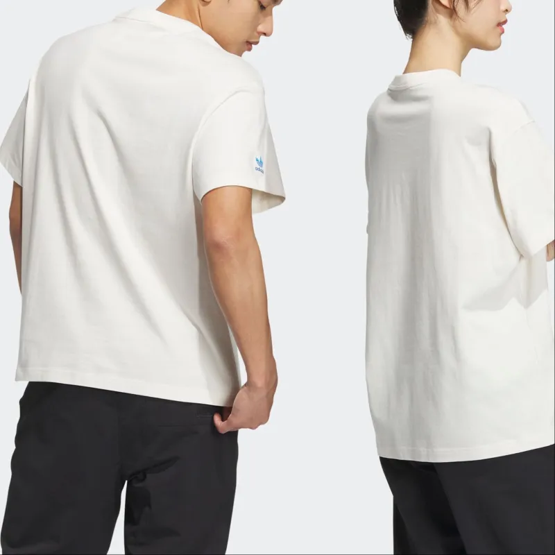 Adidas Originals Set in Sleeve T Shirt Unisex Pink White-4