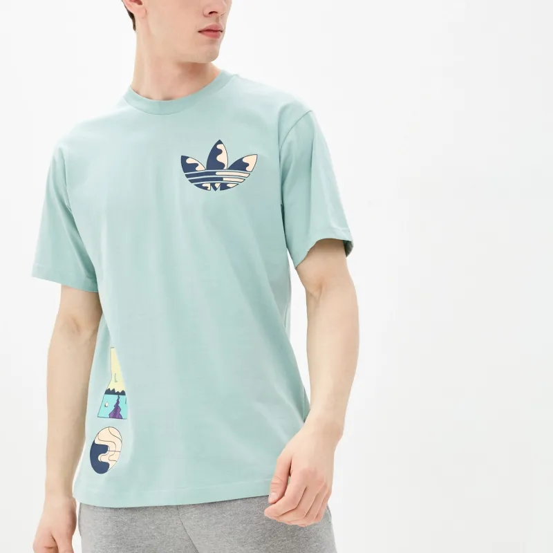 Adidas Originals T Shirt Men's Gray Green-6