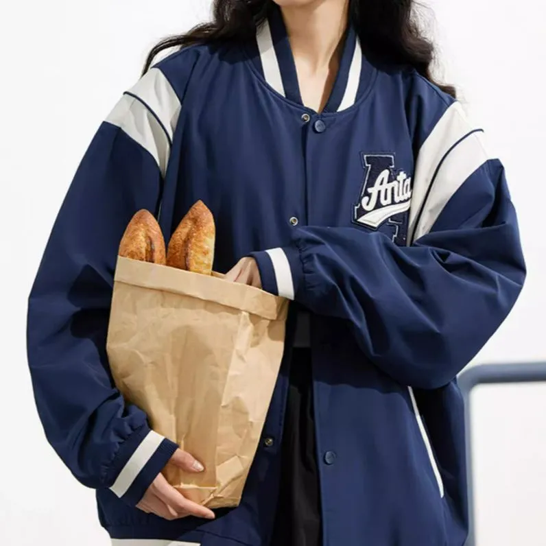 Anta Life Collection Baseball Jacket Unisex Deep Navy Blue-1