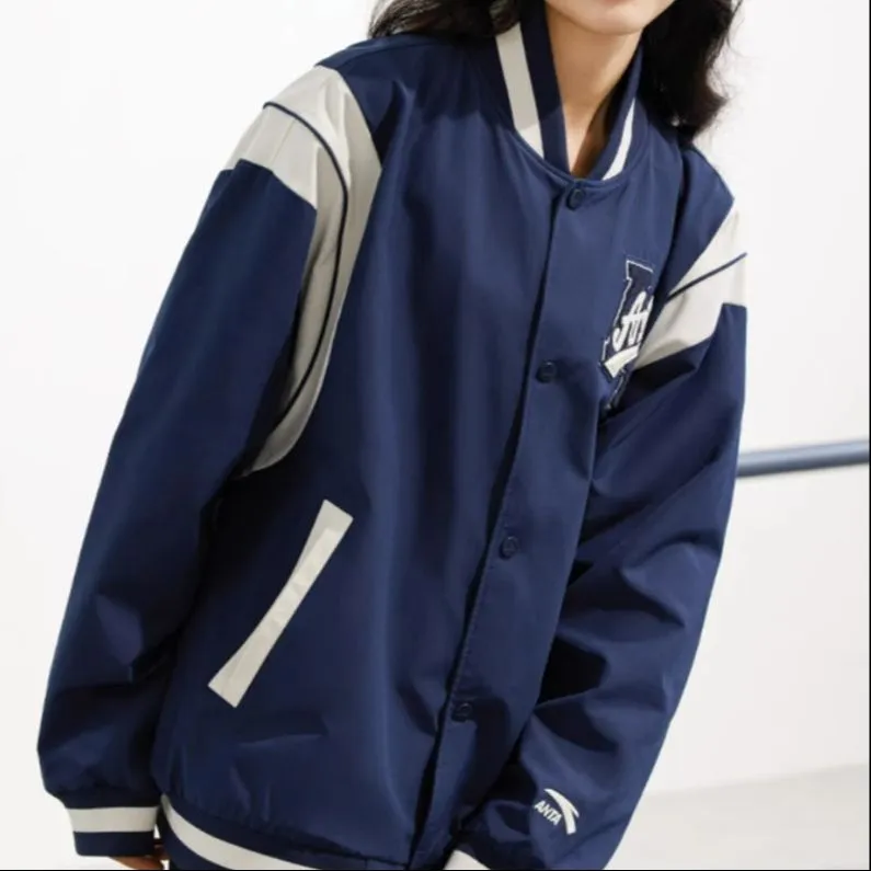 Anta Life Collection Baseball Jacket Unisex Deep Navy Blue-2