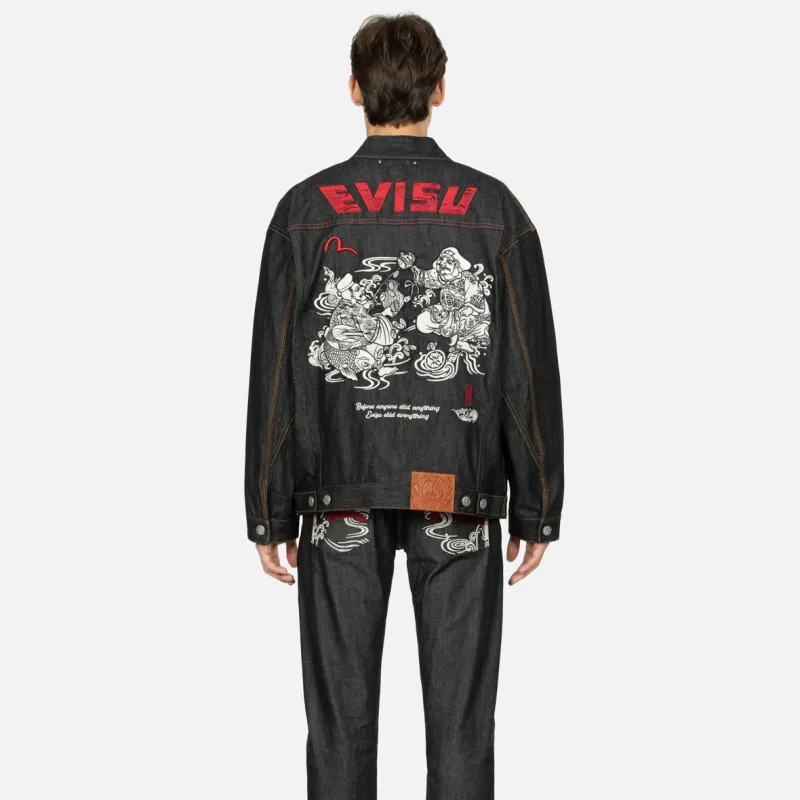 EVISU Denim Jackets Men Black-4