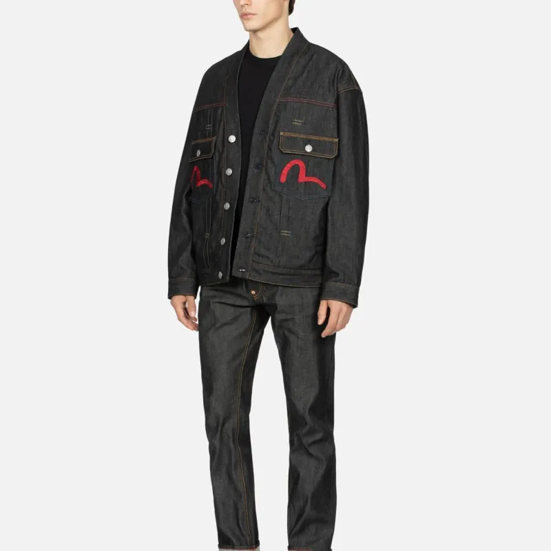 EVISU Denim Jackets Men Black-3